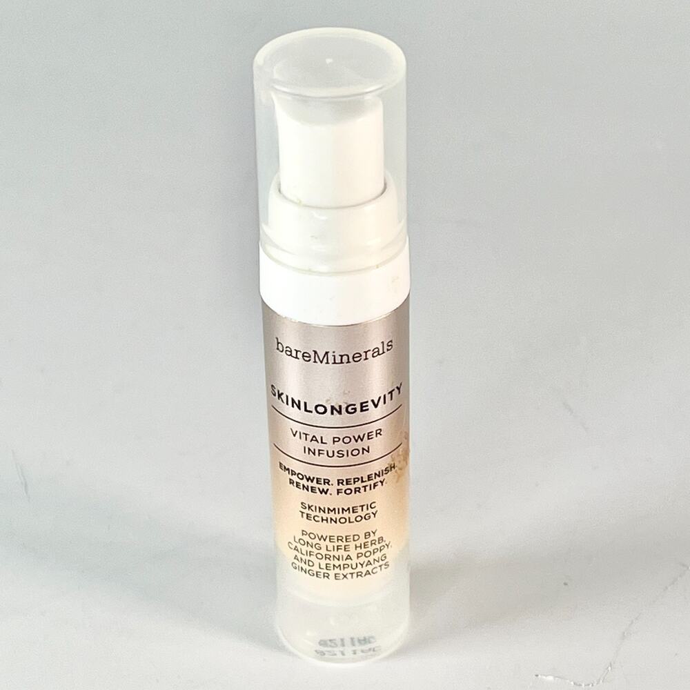 BareMinerals SkinLongevity Vital Power Infusion Serum Travel .25 fl oz 7.5ml New